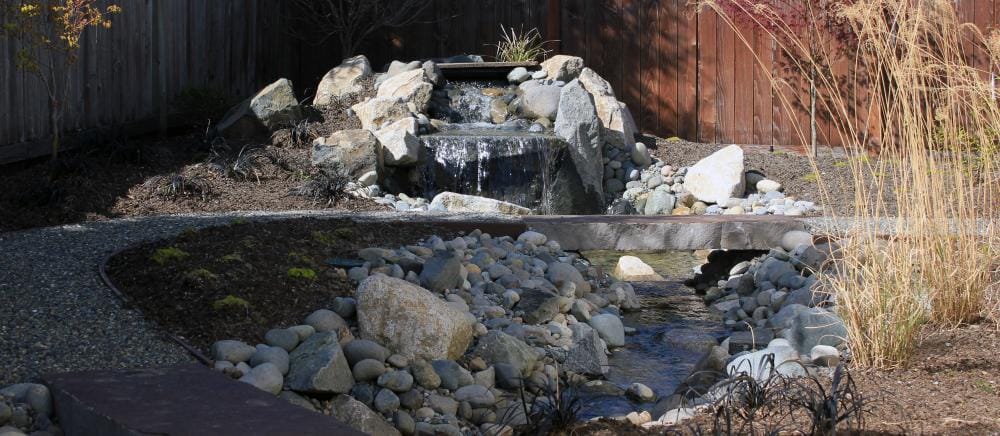 Refreshed backyard patio with lighting and plantings, Tacoma
