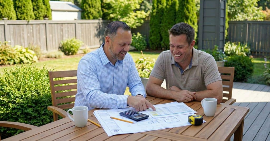 Chris Scheer going over Landscape design cost